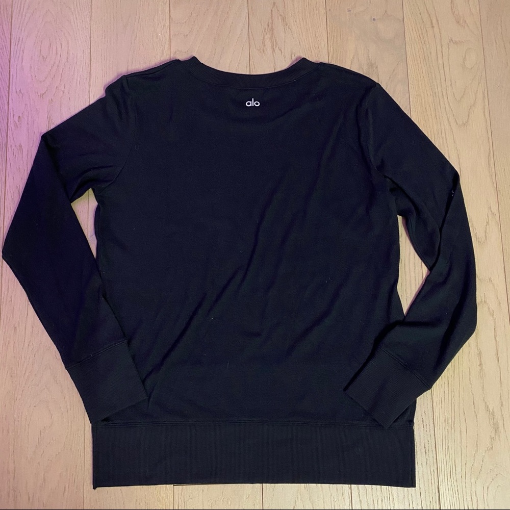 ALO Yoga Black Glimpse Sweater Sz S - Picture 3 of 9